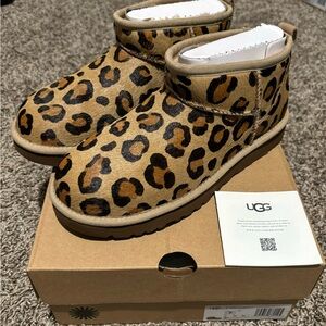 Ultra Mini Calf Hair Leopard UGGS